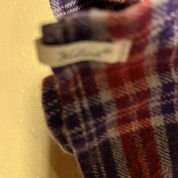 Woolrich Women’s Flannel Shirt Color Red/Blue/Gray Size Medium - Picture 3 of 5